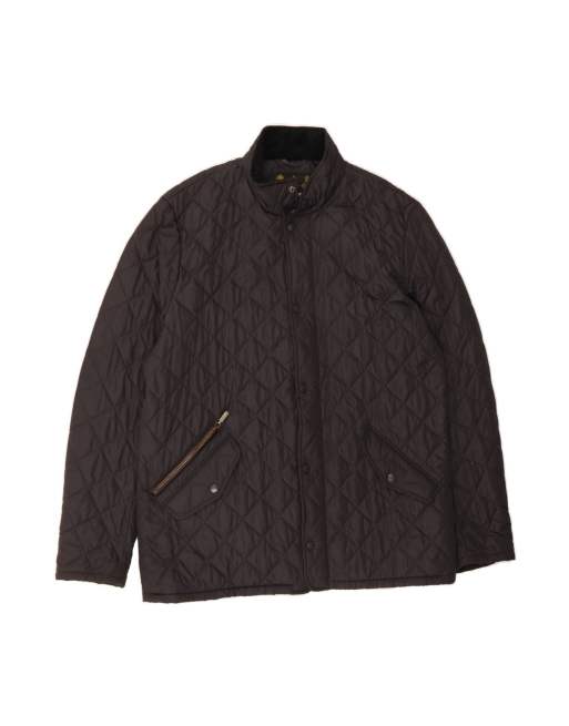 Vintage Barbour Quilted Jacket UK 42 XL In Black