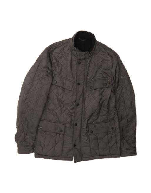 Vintage Barbour Quilted Jacket UK 42 XL In Grey