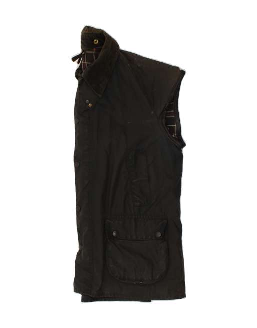 Vintage Barbour Size L Waxed Cotton Utility Gilet in Black, 3 of 4