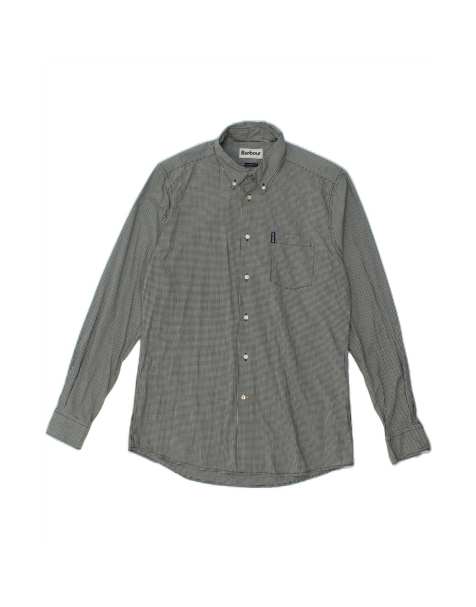 Vintage Barbour Tailored Fit Shirt Large In Black Check - view 1