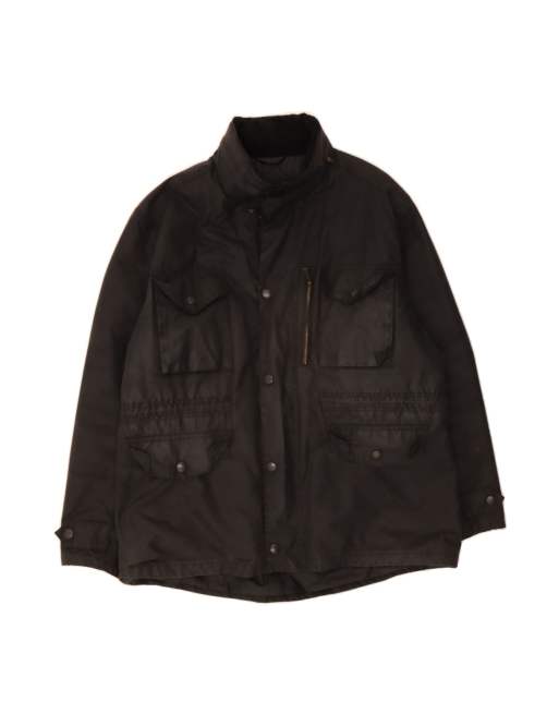 Vintage Barbour Waxed Jacket UK 42 XL In Black