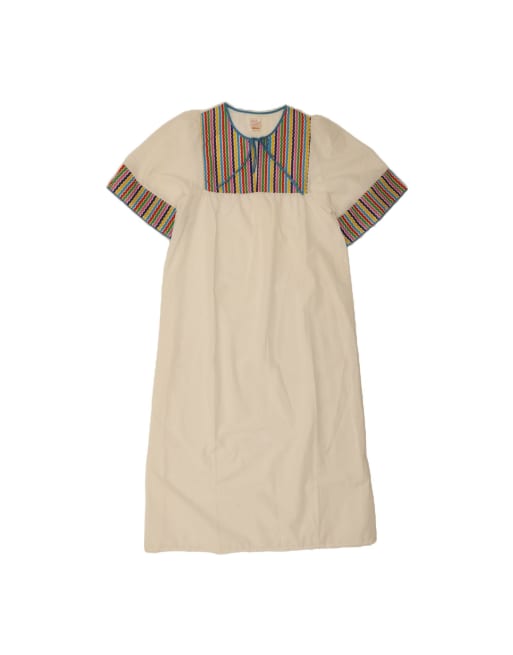 Vintage Basic Dress UK 12 Medium In White Striped