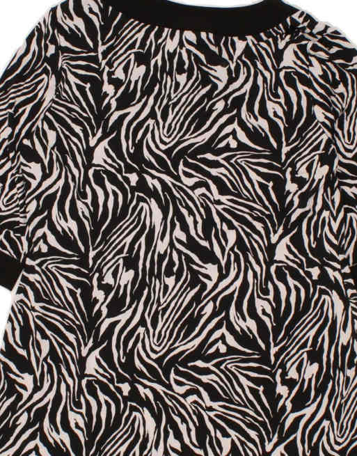 Vintage Basic Dress UK 16 Large In Black Animal Print, 4 of 4