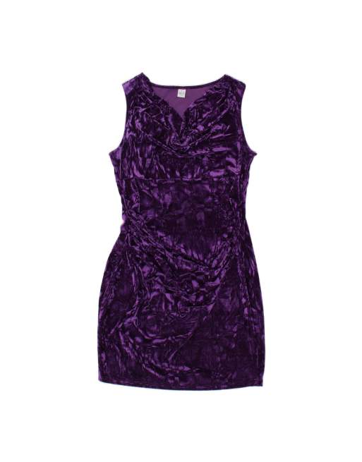 Vintage Basic Dress UK 16 Large In Purple