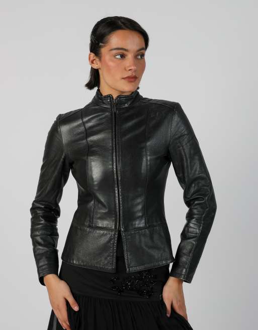 Vintage Bata and more S leather jacket in black, 3 of 4
