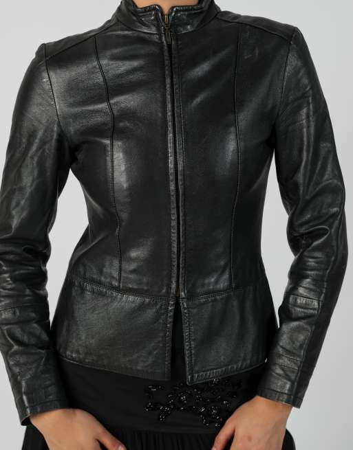 Vintage Bata and more S leather jacket in black, 4 of 4