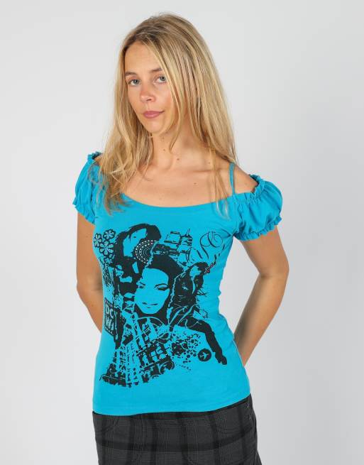 Vintage BBG M woven top in blue