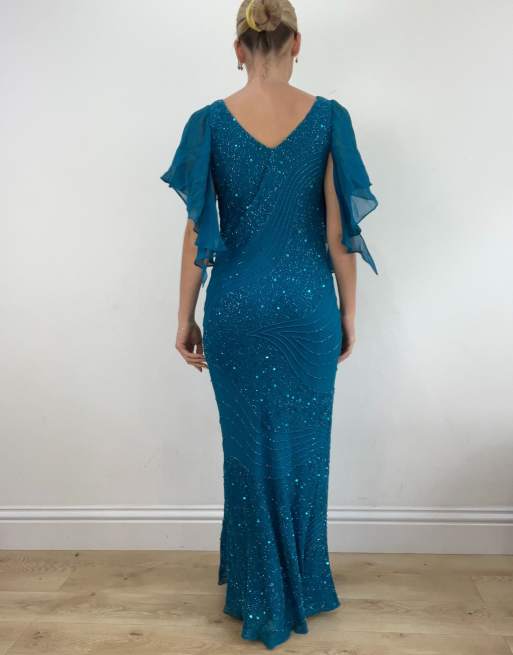 vintage beaded maxi dress Eva Hand Beaded Pearl & Lace Maxi Dress / White | MESHKI main image 1