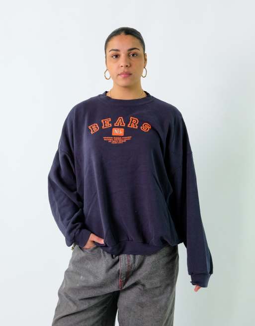 Vintage Bears NFL L Sweatshirt Navy Blue