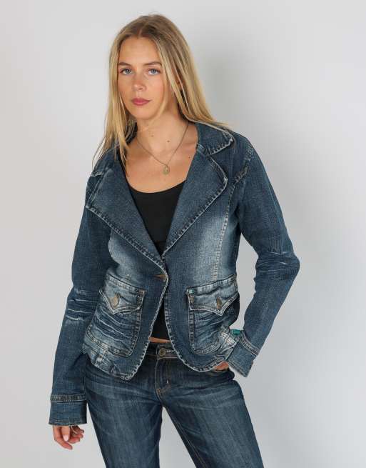 Vintage beat wear M denim jacket in blue
