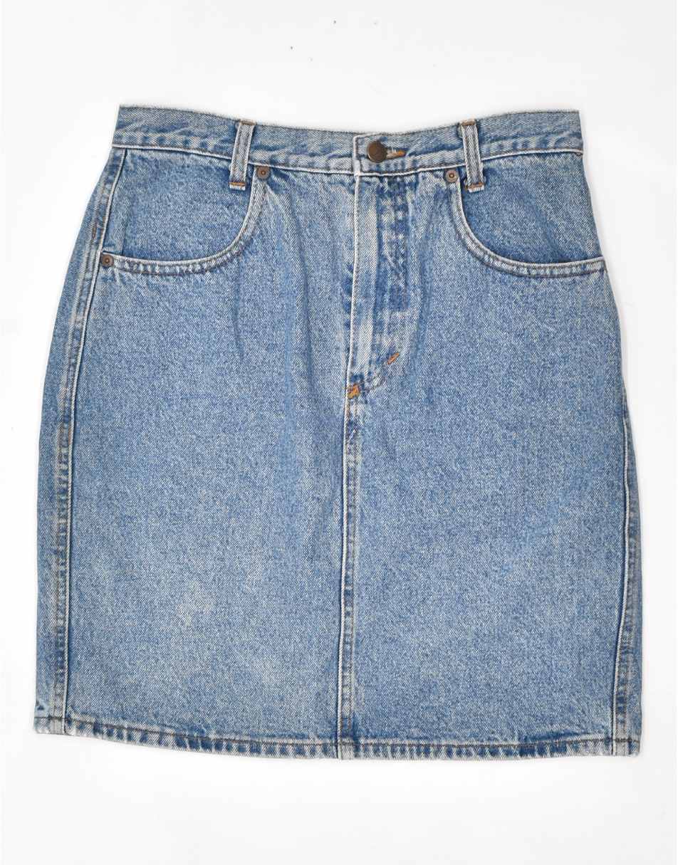 Vintage Benetton Size L high waist denim skirt in blue