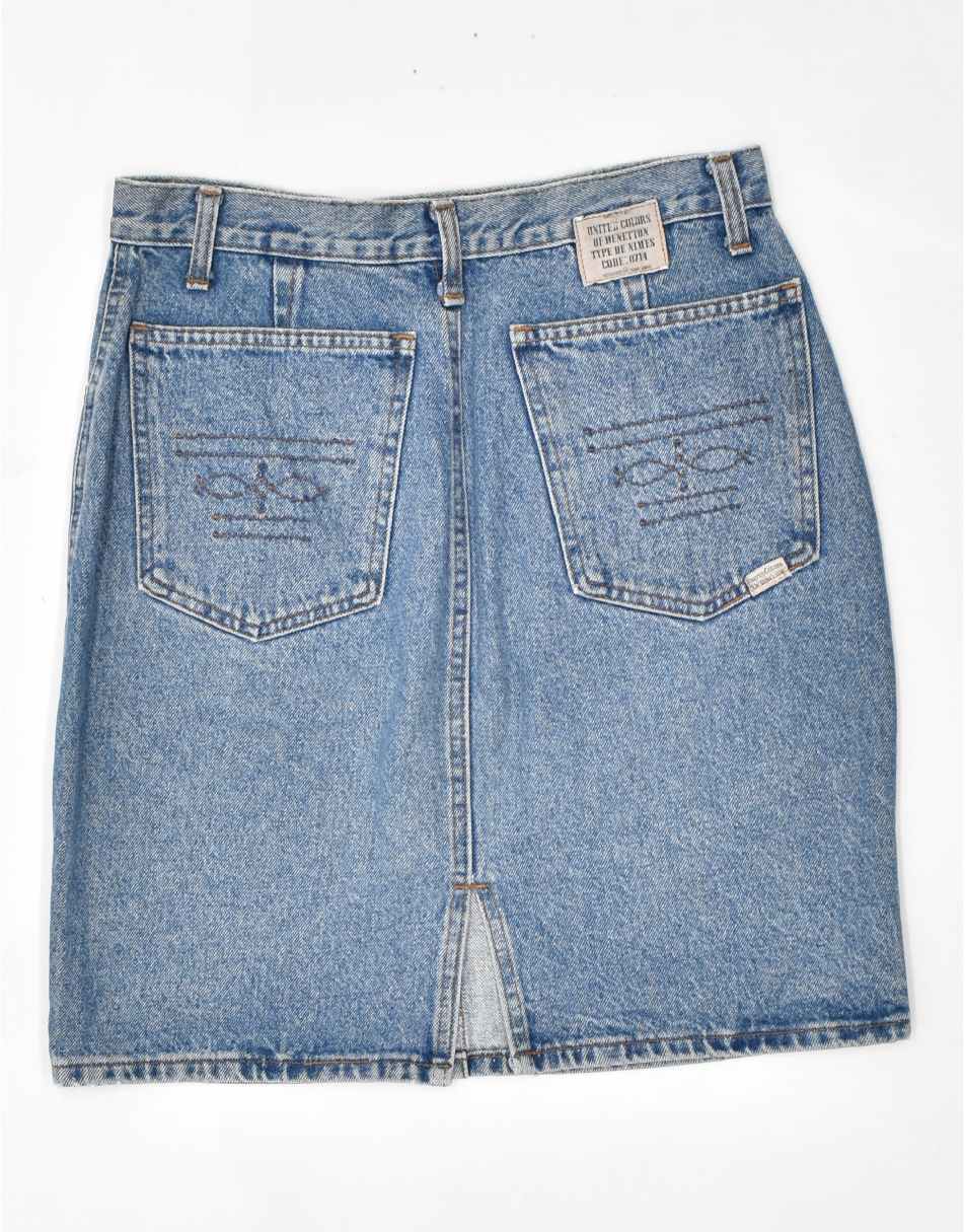 Vintage Benetton Size L high waist denim skirt in blue 0