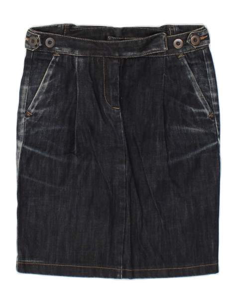 Vintage Benetton Size M Denim Skirt in Navy Blue - view 1
