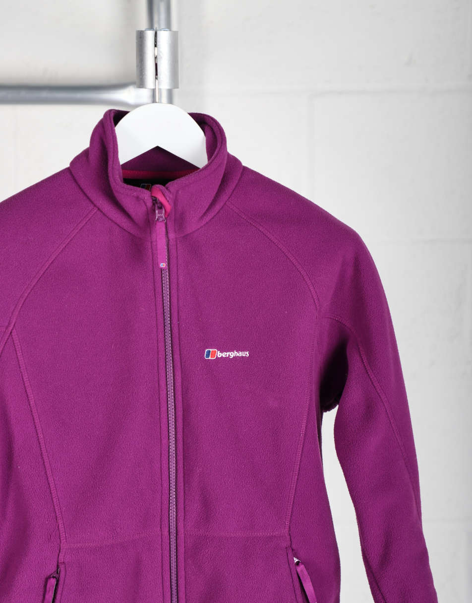 Vintage Berghaus Size S zip up fleece in purple hiking jumper 0