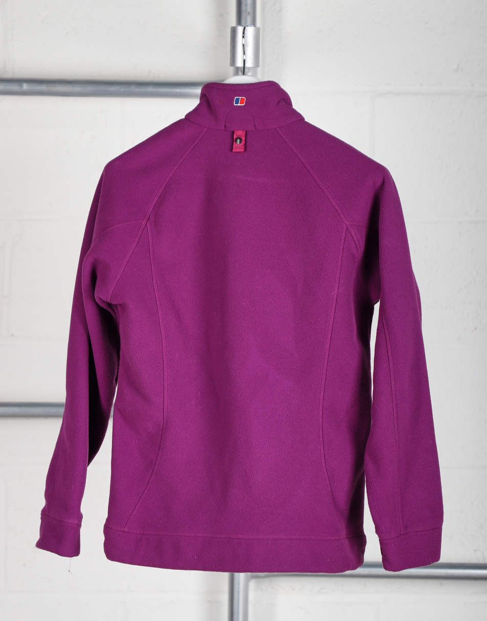 Vintage Berghaus Size S zip up fleece in purple hiking jumper 1