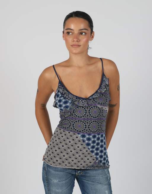 Vintage Bernardi S cami in navy blue