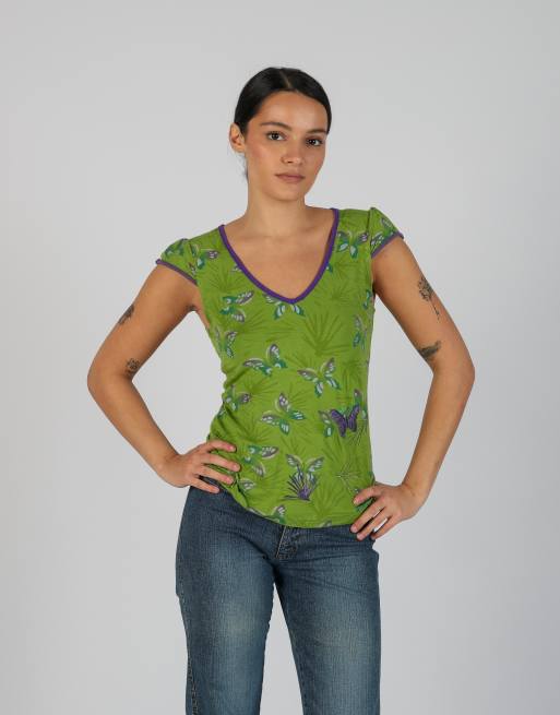 Vintage Best Company S woven top in light green