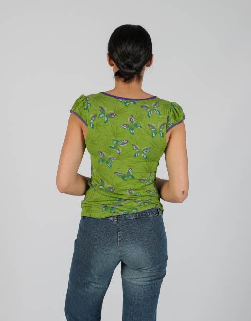 Vintage Best Company S woven top in light green, 2 of 4