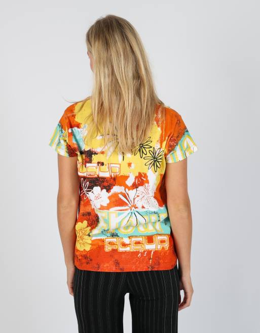Vintage Biaggini L woven top in orange, 2 of 4