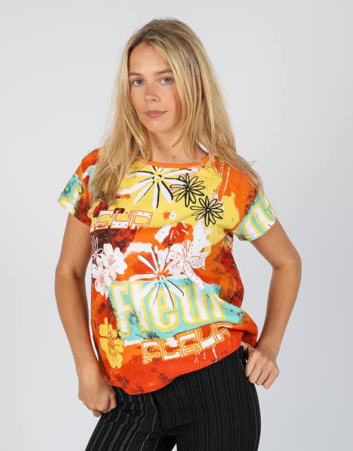 Vintage Biaggini L woven top in orange, 3 of 4