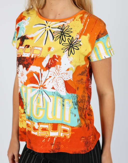 Vintage Biaggini L woven top in orange, 4 of 4