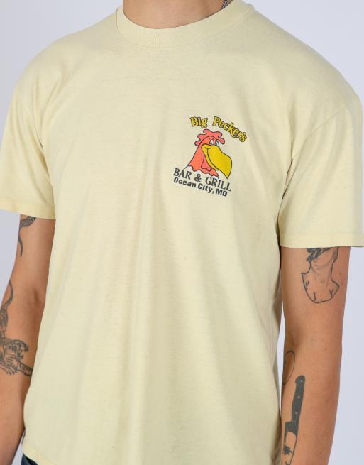 Vintage Big Peckers l t-shirt in yellow, 4 of 4