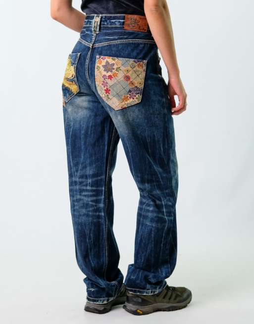 Vintage Big Train 34x32 Denim Jeans Blue