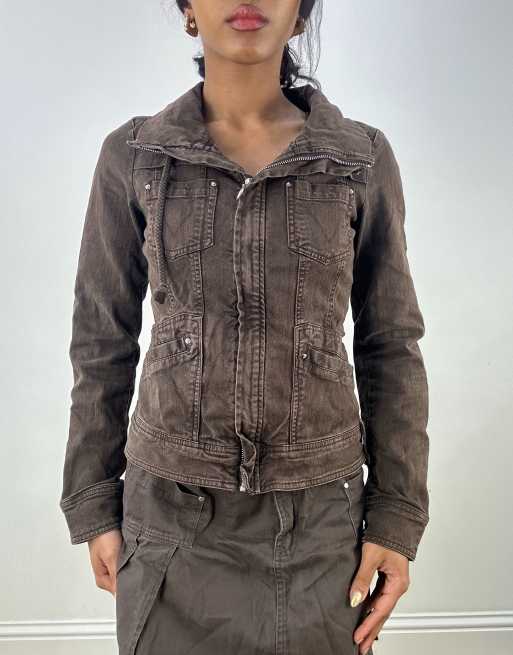 Vintage  biker style jacket in brown