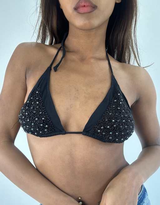Vintage bikini top in black