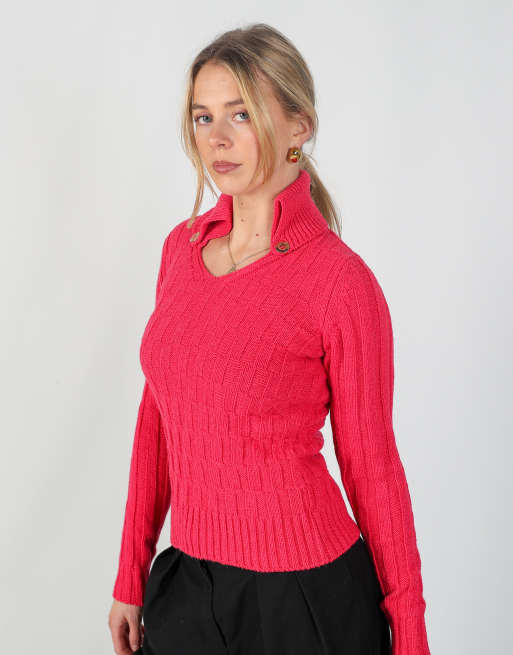Vintage Bikkembergs S knitted jumper in pink, 3 of 4