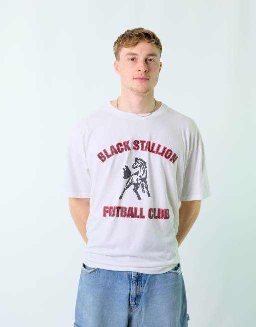 Vintage Black Stallion Football Club XL T-Shirt White