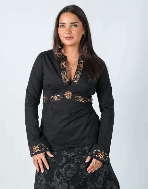 Vintage Blanco M blouse in black