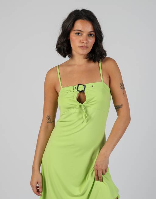 Vintage Blasting S woven midi dress in light green, 2 of 4