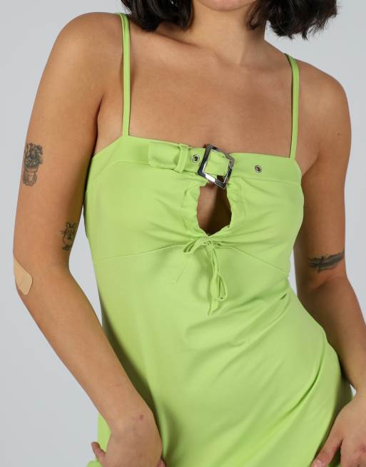 Vintage Blasting S woven midi dress in light green, 4 of 4
