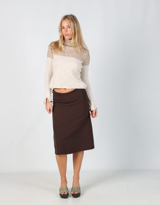 Vintage Blasting S woven over the knee skirt in brown