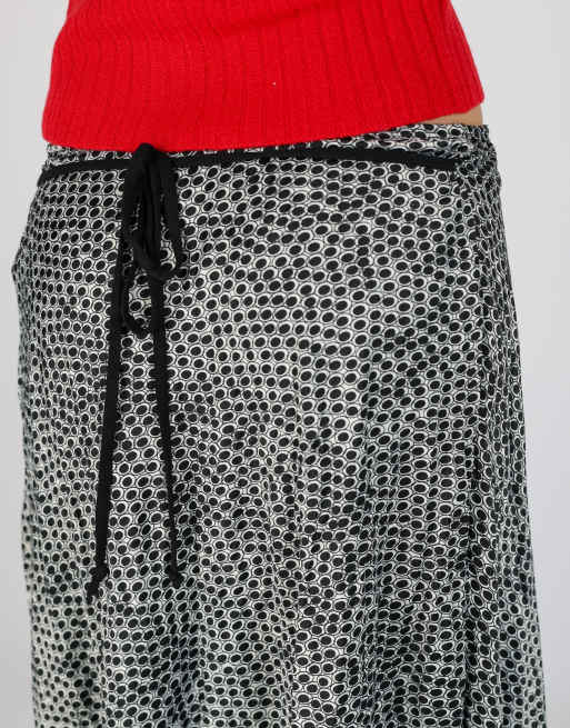Vintage Blasting XS woven midi skirt in black, 4 of 4