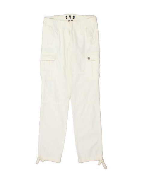 Vintage Blauer Size L Straight Cargo Trousers in White - view 1