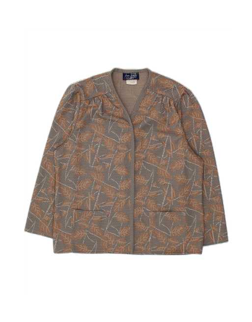 Vintage Blazer Jacket UK 16 Large In Brown Floral
