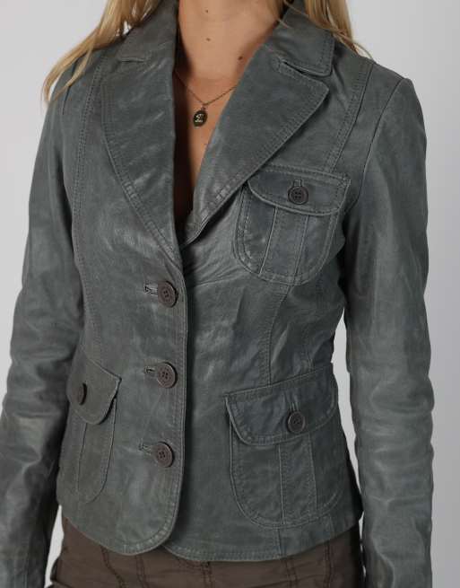 Vintage Blend S leather jacket in grey, 4 of 4