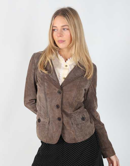 Vintage Blendshe S leather jacket in brown, 3 of 4