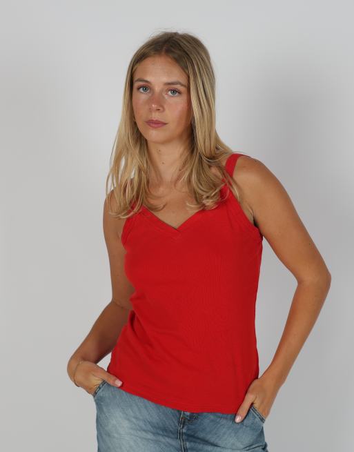 Vintage Blind Date L woven vest in red