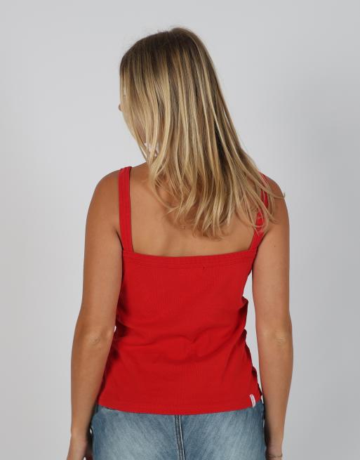 Vintage Blind Date L woven vest in red, 2 of 4