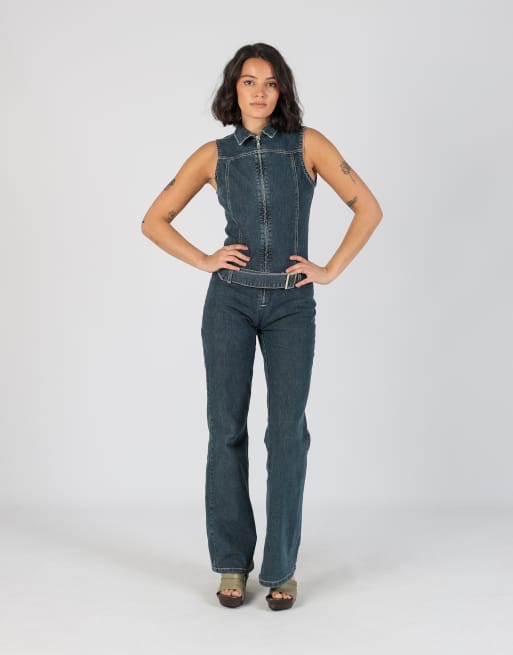 Vintage Blind Date S denim jumpsuit in blue