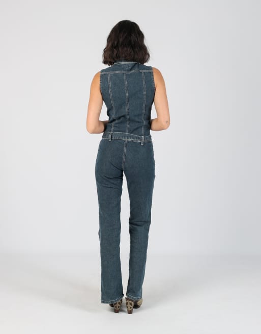 Vintage Blind Date S denim jumpsuit in blue, 3 of 4