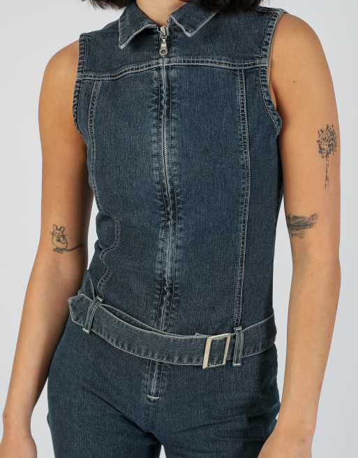 Vintage Blind Date S denim jumpsuit in blue, 4 of 4