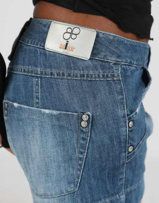Vintage blink italia S denim mini skirt in blue, 4 of 4
