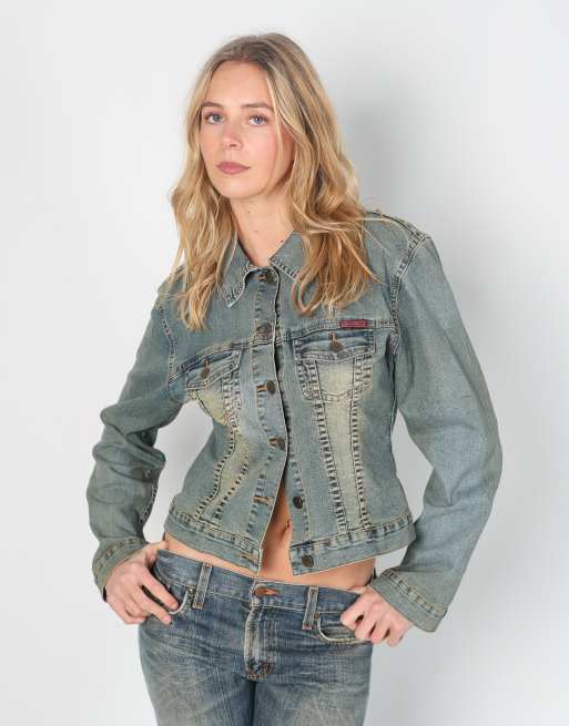Vintage Bloom S denim jacket in blue