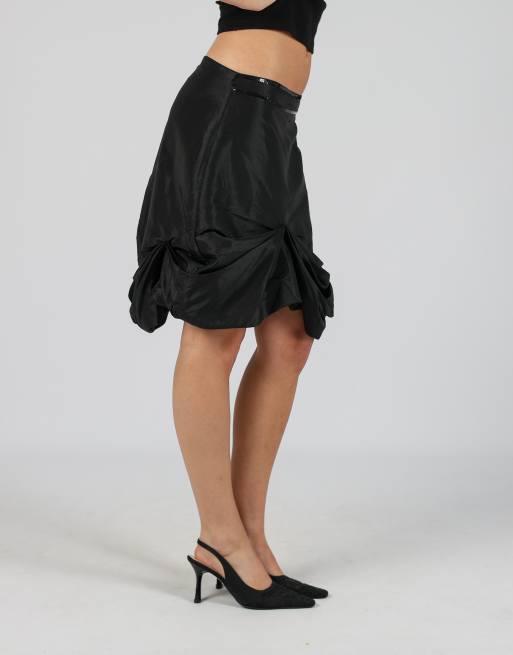 Vintage Bloom S woven midi skirt in black, 2 of 4