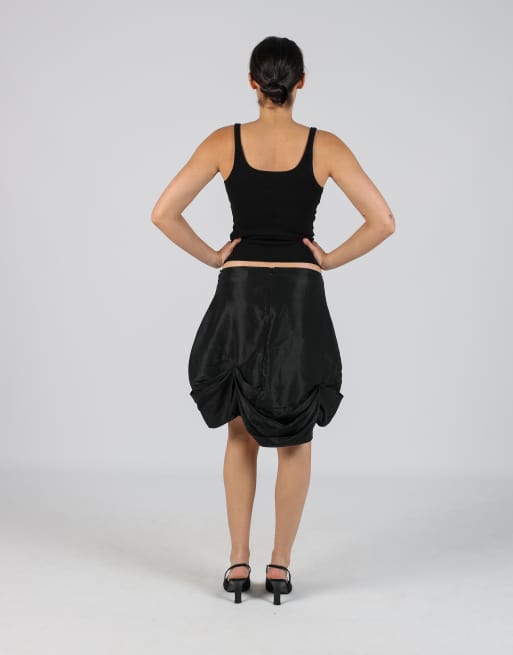 Vintage Bloom S woven midi skirt in black, 3 of 4