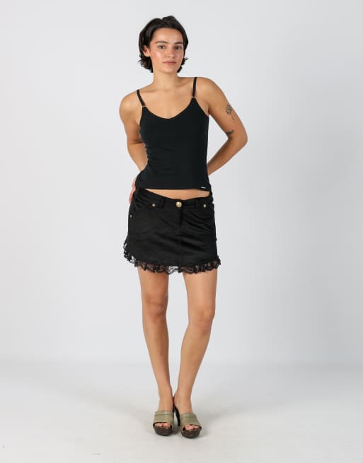 Vintage Bloom S woven mini skirt in black, 1 of 4